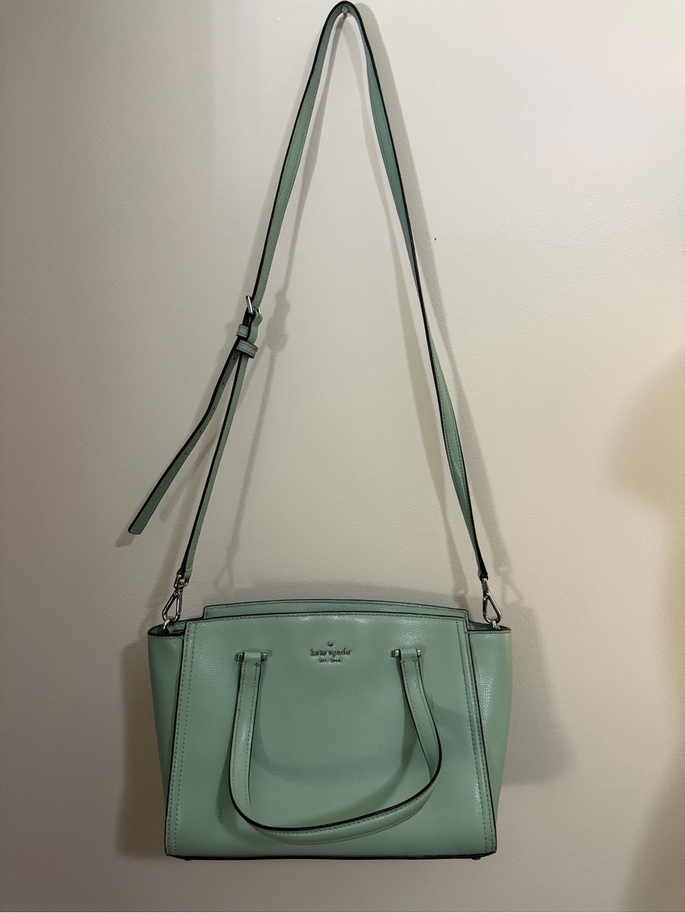 kate spade mint green leather shoulder bag